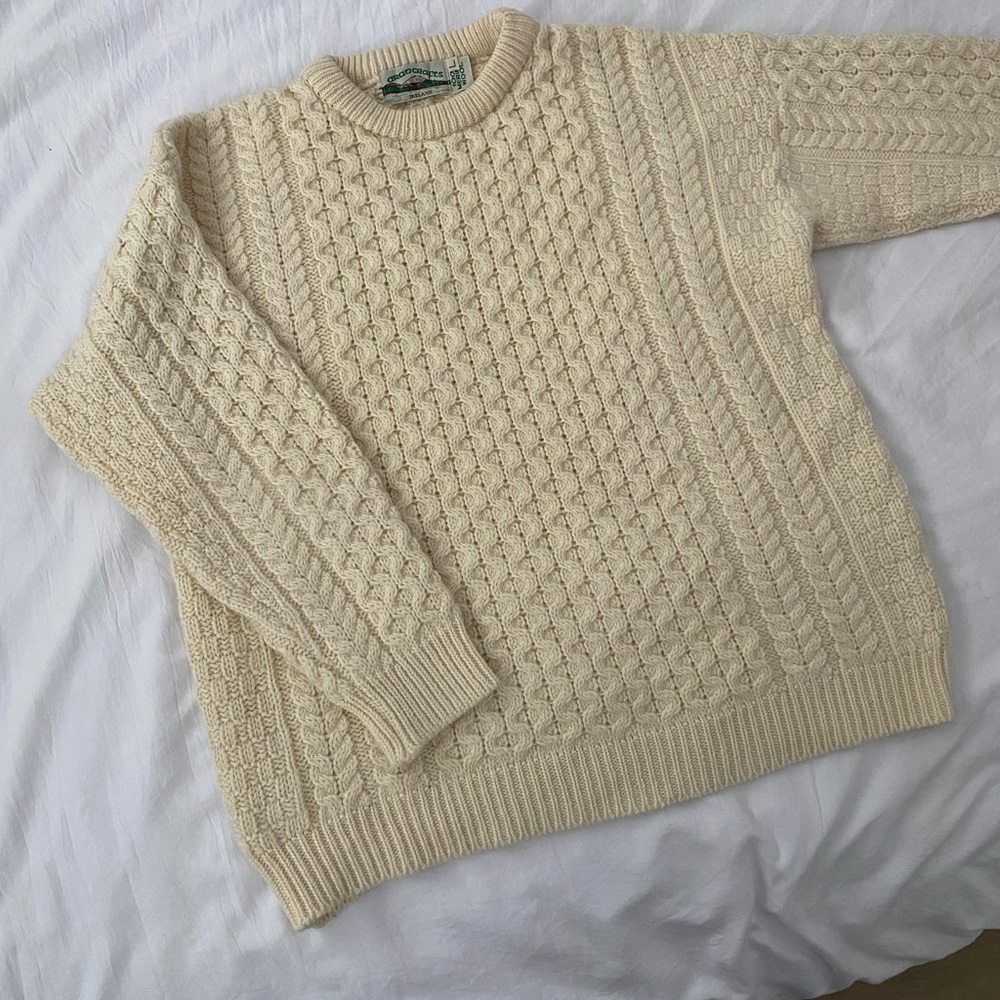 Marino Wool Chunky Fisherman Sweater